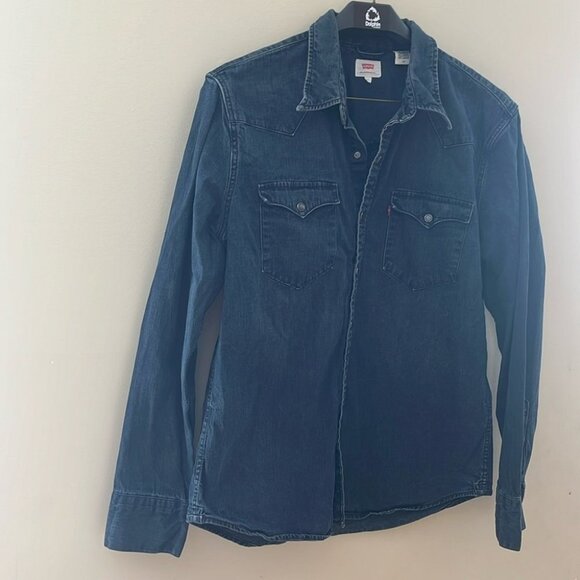Levi's Other - [L]Levi’s Snap Button Down L/S Dark Washed Denim Shirt -Men